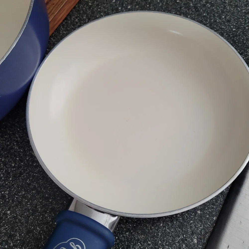 Green Life Ceramic Fry Pan 2 piece Set In Blue